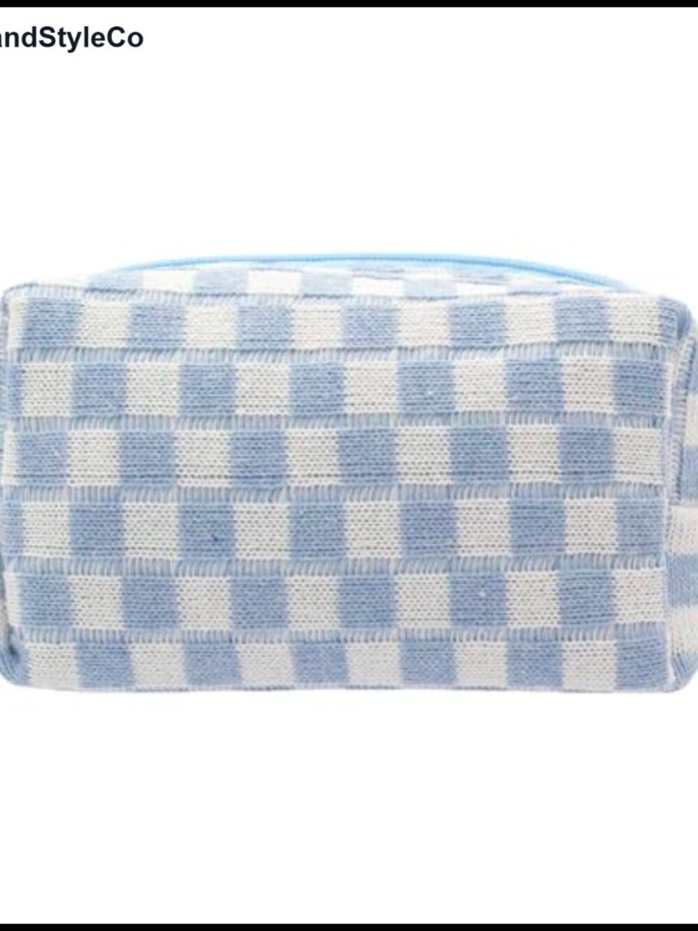 Checkered Cosmetic Bag for Purse - Portable Travel Makeup Pouch with Zipper